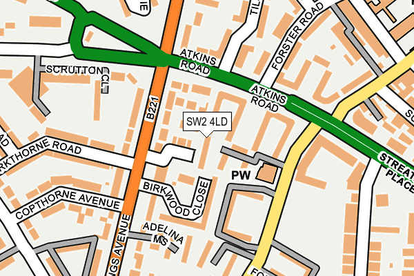 SW2 4LD map - OS OpenMap – Local (Ordnance Survey)
