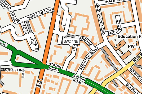 SW2 4NE map - OS OpenMap – Local (Ordnance Survey)