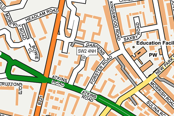SW2 4NH map - OS OpenMap – Local (Ordnance Survey)