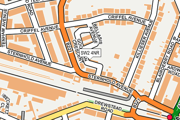 SW2 4NR map - OS OpenMap – Local (Ordnance Survey)