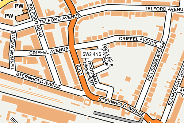 SW2 4NS map - OS OpenMap – Local (Ordnance Survey)