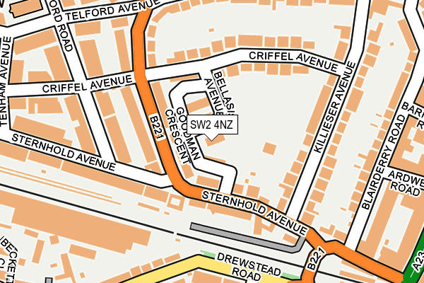 SW2 4NZ map - OS OpenMap – Local (Ordnance Survey)