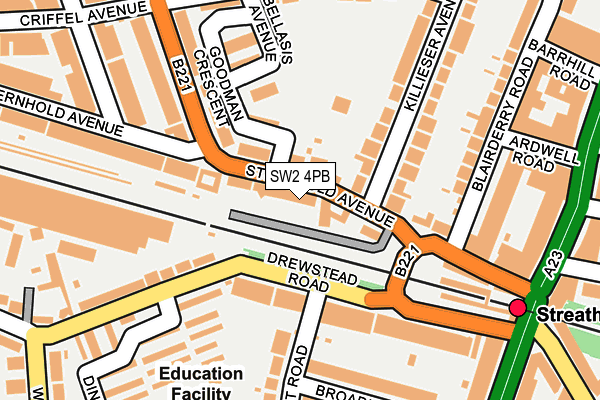 SW2 4PB map - OS OpenMap – Local (Ordnance Survey)