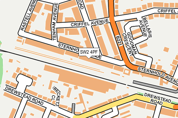 SW2 4PF map - OS OpenMap – Local (Ordnance Survey)