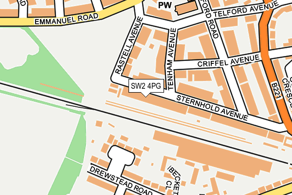SW2 4PG map - OS OpenMap – Local (Ordnance Survey)