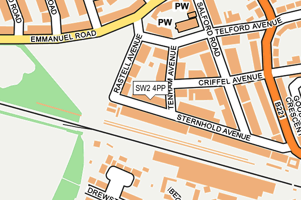 SW2 4PP map - OS OpenMap – Local (Ordnance Survey)
