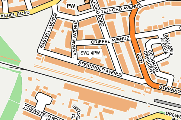 SW2 4PW map - OS OpenMap – Local (Ordnance Survey)