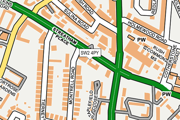 SW2 4PY map - OS OpenMap – Local (Ordnance Survey)