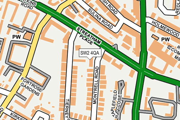 SW2 4QA map - OS OpenMap – Local (Ordnance Survey)
