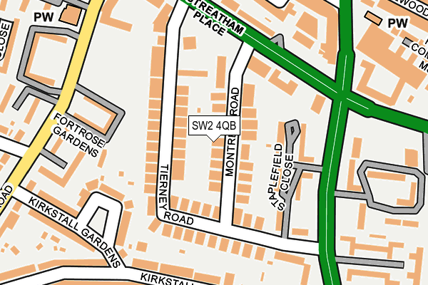 SW2 4QB map - OS OpenMap – Local (Ordnance Survey)