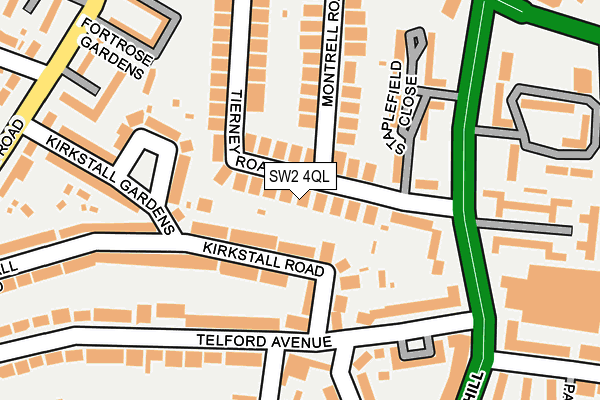 SW2 4QL map - OS OpenMap – Local (Ordnance Survey)