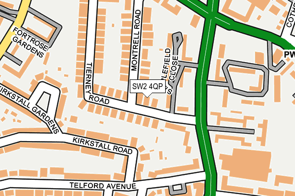 SW2 4QP map - OS OpenMap – Local (Ordnance Survey)