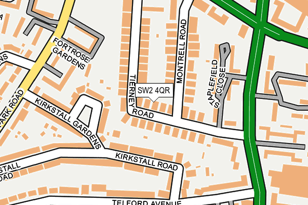 SW2 4QR map - OS OpenMap – Local (Ordnance Survey)