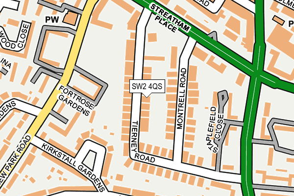 SW2 4QS map - OS OpenMap – Local (Ordnance Survey)