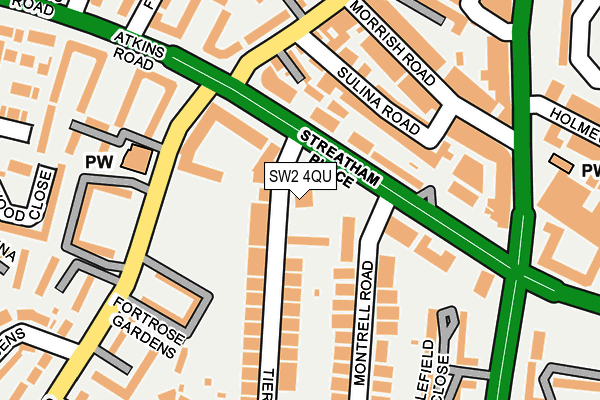 SW2 4QU map - OS OpenMap – Local (Ordnance Survey)