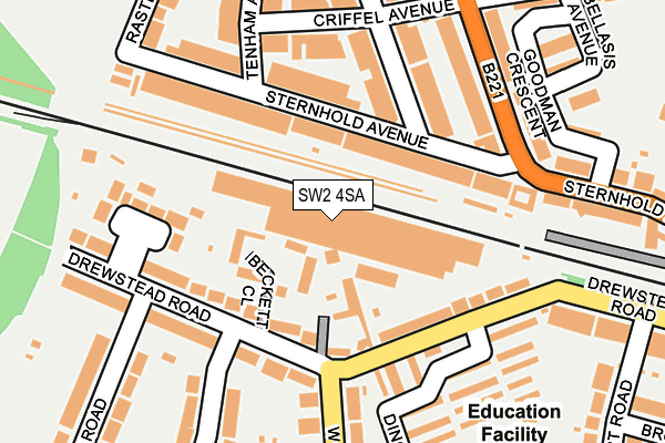 SW2 4SA map - OS OpenMap – Local (Ordnance Survey)