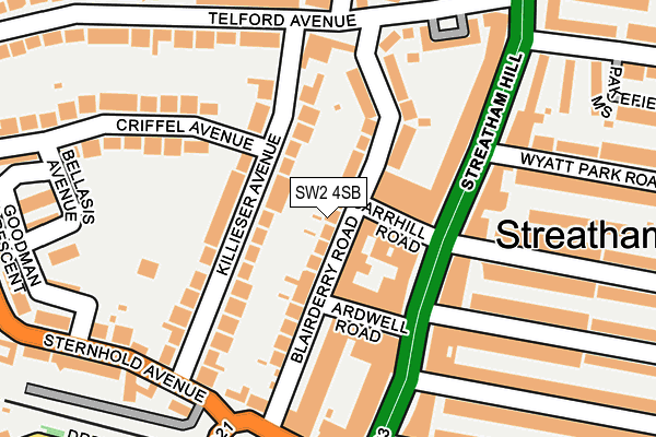 SW2 4SB map - OS OpenMap – Local (Ordnance Survey)