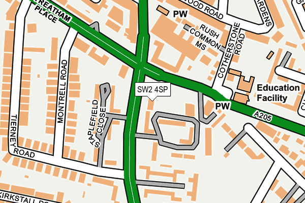 SW2 4SP map - OS OpenMap – Local (Ordnance Survey)