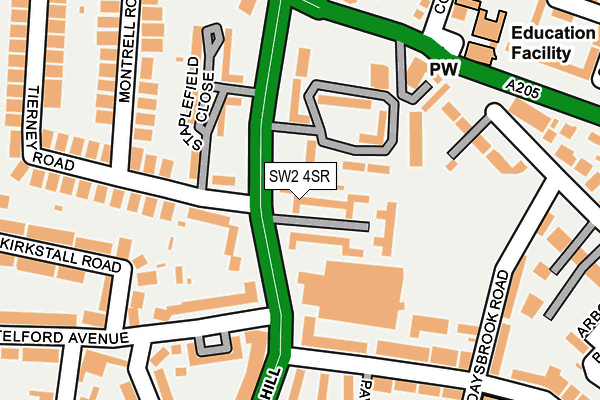 SW2 4SR map - OS OpenMap – Local (Ordnance Survey)