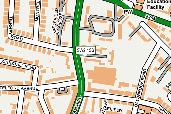 SW2 4SS map - OS OpenMap – Local (Ordnance Survey)