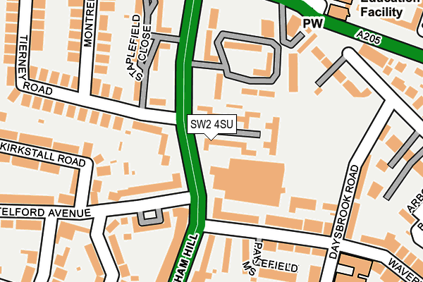 SW2 4SU map - OS OpenMap – Local (Ordnance Survey)