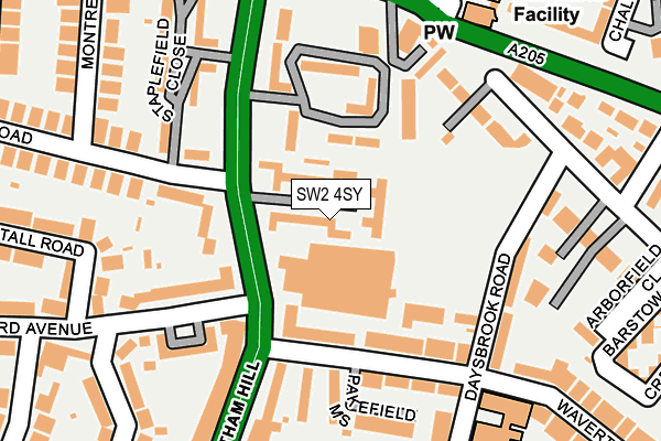 SW2 4SY map - OS OpenMap – Local (Ordnance Survey)