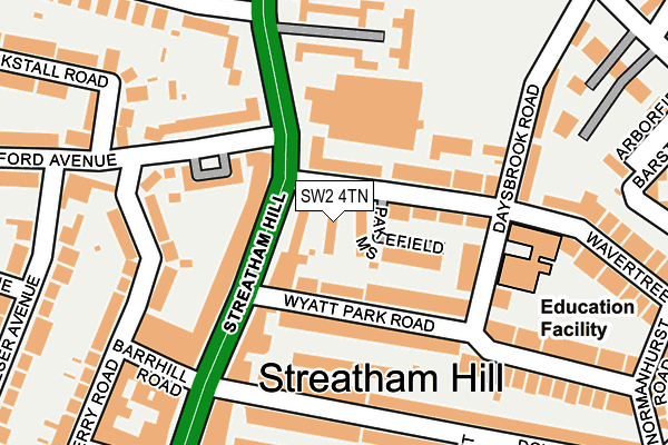 SW2 4TN map - OS OpenMap – Local (Ordnance Survey)