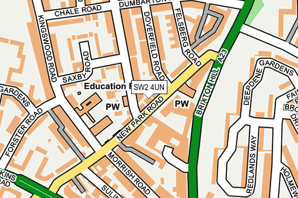 SW2 4UN map - OS OpenMap – Local (Ordnance Survey)