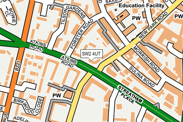 SW2 4UT map - OS OpenMap – Local (Ordnance Survey)