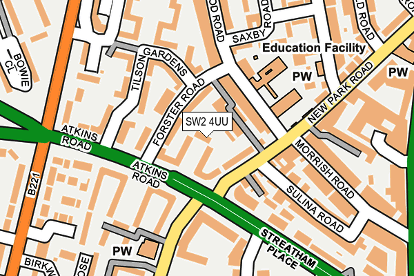 SW2 4UU map - OS OpenMap – Local (Ordnance Survey)