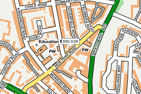 SW2 4UW map - OS OpenMap – Local (Ordnance Survey)