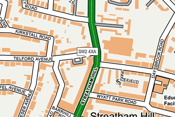 SW2 4XA map - OS OpenMap – Local (Ordnance Survey)