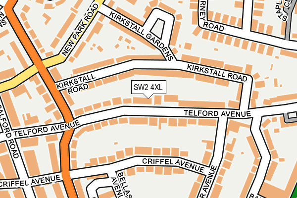 SW2 4XL map - OS OpenMap – Local (Ordnance Survey)