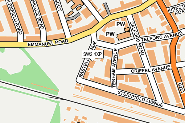 SW2 4XP map - OS OpenMap – Local (Ordnance Survey)