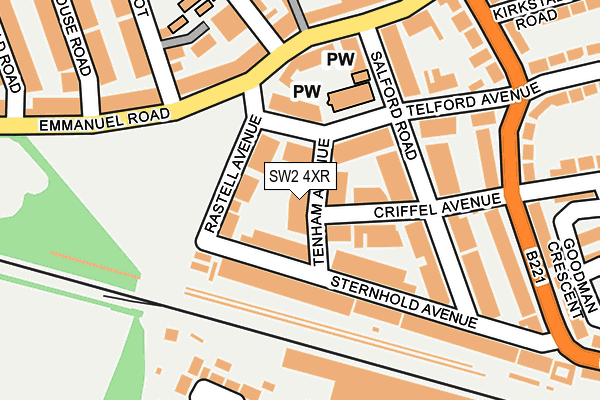 SW2 4XR map - OS OpenMap – Local (Ordnance Survey)