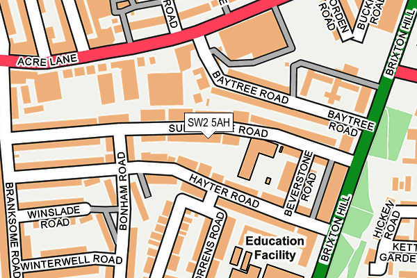 SW2 5AH map - OS OpenMap – Local (Ordnance Survey)