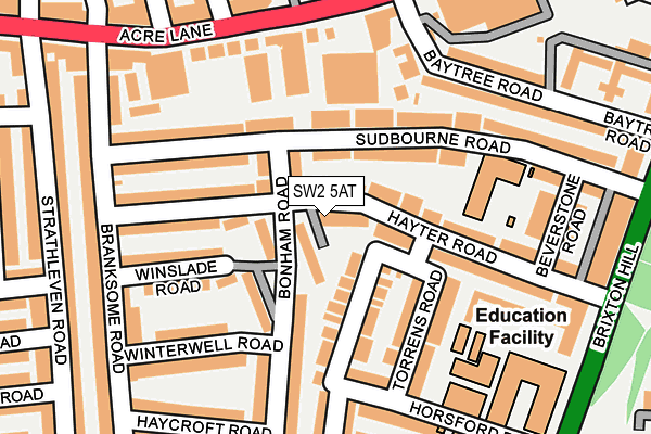SW2 5AT map - OS OpenMap – Local (Ordnance Survey)