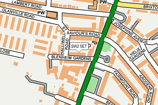 SW2 5ET map - OS OpenMap – Local (Ordnance Survey)