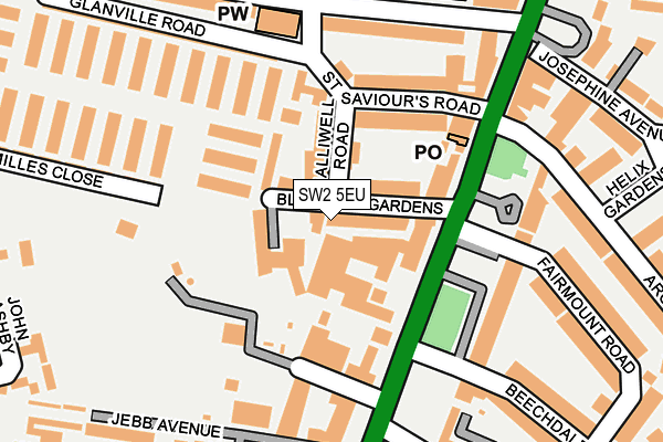 SW2 5EU map - OS OpenMap – Local (Ordnance Survey)