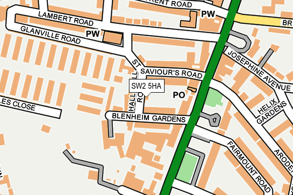 SW2 5HA map - OS OpenMap – Local (Ordnance Survey)