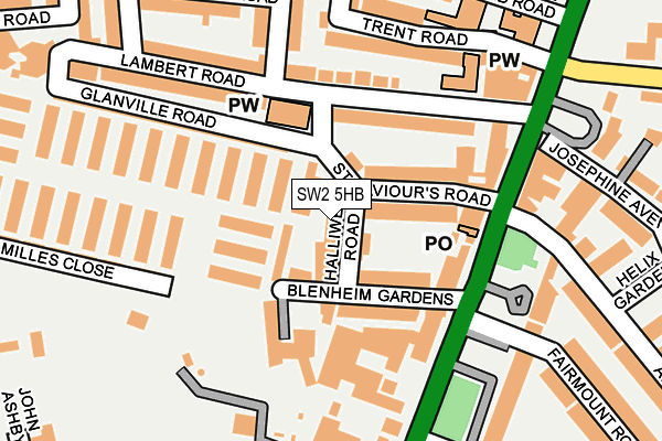 SW2 5HB map - OS OpenMap – Local (Ordnance Survey)