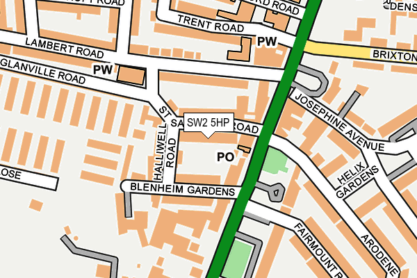 SW2 5HP map - OS OpenMap – Local (Ordnance Survey)