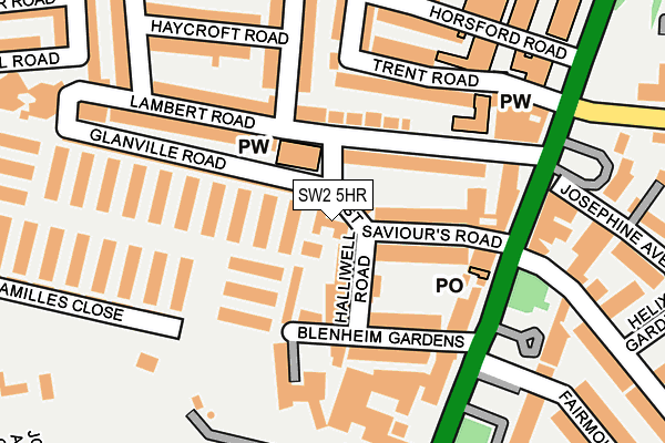 SW2 5HR map - OS OpenMap – Local (Ordnance Survey)