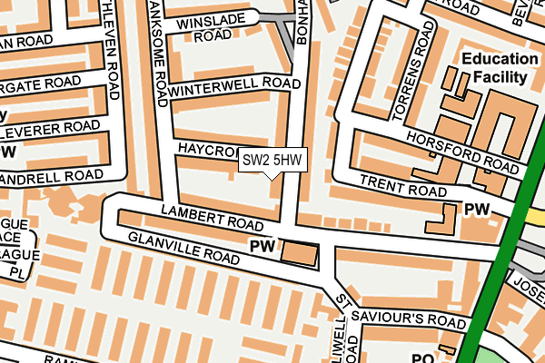 SW2 5HW map - OS OpenMap – Local (Ordnance Survey)