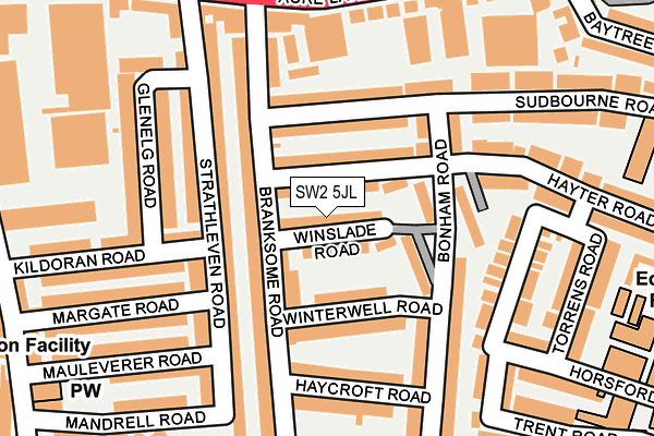 SW2 5JL map - OS OpenMap – Local (Ordnance Survey)