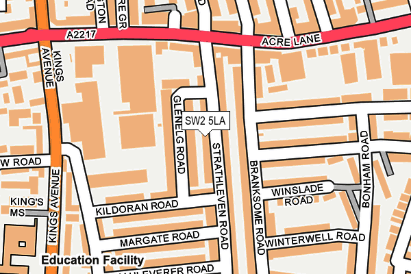 SW2 5LA map - OS OpenMap – Local (Ordnance Survey)