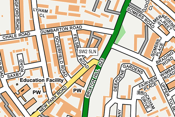 SW2 5LN map - OS OpenMap – Local (Ordnance Survey)