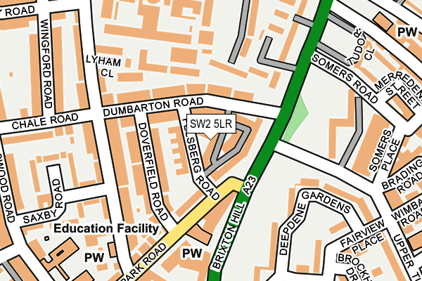 SW2 5LR map - OS OpenMap – Local (Ordnance Survey)