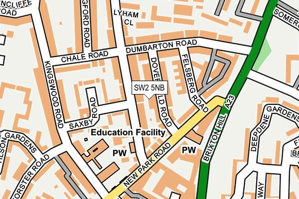 SW2 5NB map - OS OpenMap – Local (Ordnance Survey)