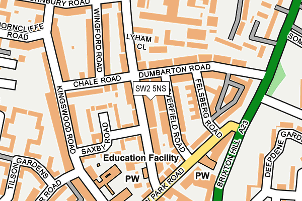 SW2 5NS map - OS OpenMap – Local (Ordnance Survey)